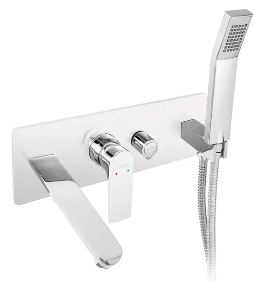 Novaservis Ferro Algeo Square - Vanová baterie pod omítku, 3-otvorová instalace, s tělesem, s příslušenstvím, chrom BAQ11P