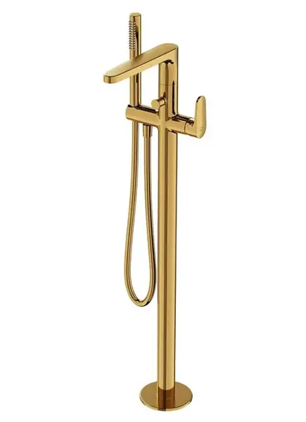 Cersanit Inverto - Vanová baterie do podlahy, s tělesem, zlatá S951-286