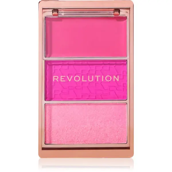 Makeup Revolution Blush Icon Palette paleta tvářenek odstín Hot Pink Flag 9.8 g