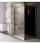 Ravak Blix - Rohový sprchovací kút posuvný štvordielny BLRV2K 90, 880 - 90 cm - farba lesklý hliník, sklo transparent 1XV70C00Z1