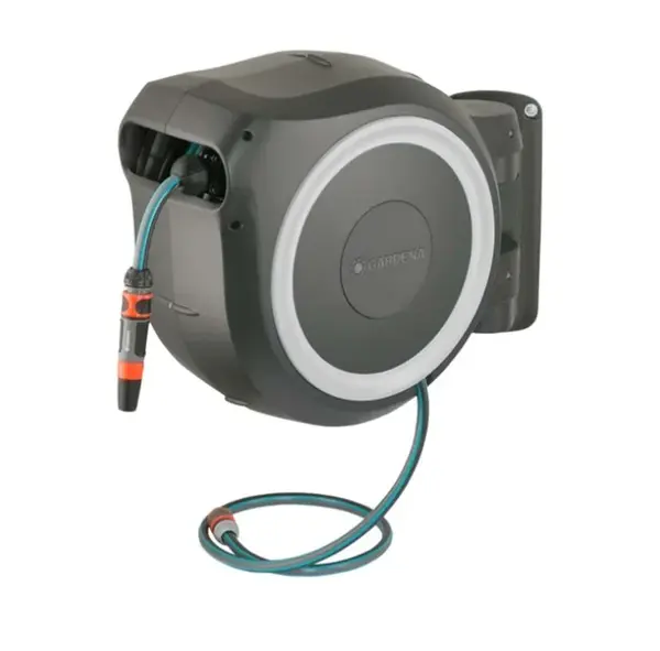 Gardena RollUp - Bubnový navíjač RollUp L, nástenný, s hadicou 30 m, biela 18627-20