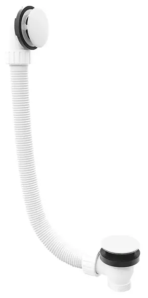 Polysan - Vaňová odtoková a prepadová súprava, dĺžka 120 cm, ClickClack, biela 71858.10