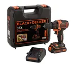BLACK+DECKER Náradie - 18V AKU vŕtací skrutkovač, 1x aku 1,5 Ah Li-Ion, nabíjačka BDCDD186K-QW