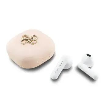 Bezdrátová sluchátka Guess 4G Metal Logo TWS, růžová