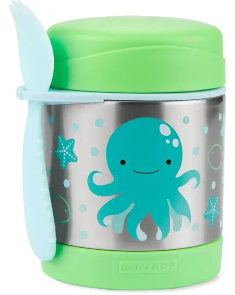 SKIP HOP Zoo Termoska na jídlo se lžičko/vidličkou Chobotnice, 3+ 325 ml