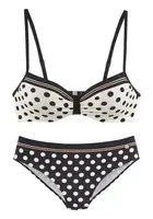 LASCANA Bikiny  tmavožltá / čierna / biela