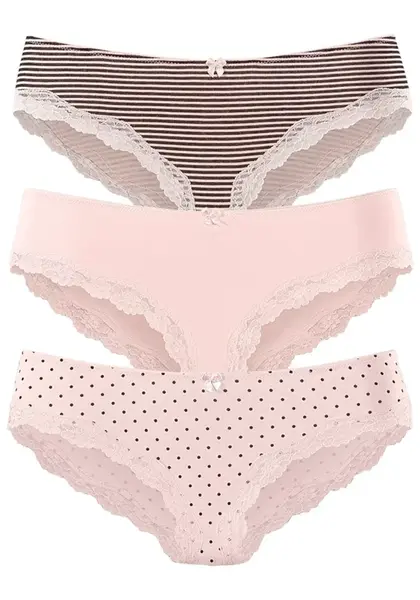 LASCANA Nohavičky  tmavosivá / ružová