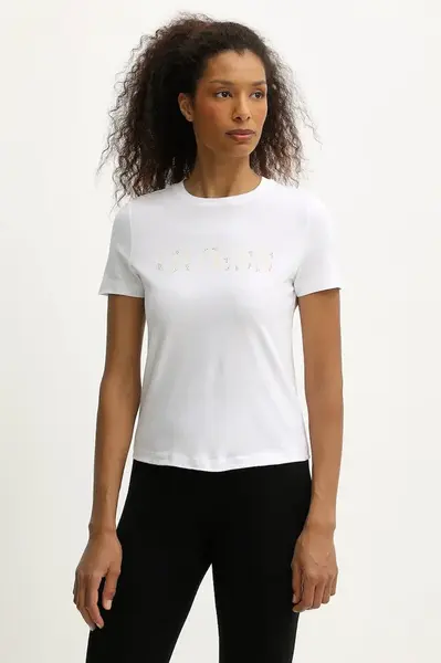 Bavlněné tričko Guess CLELIA dámské, bílá barva, V5BI10 I3Z14