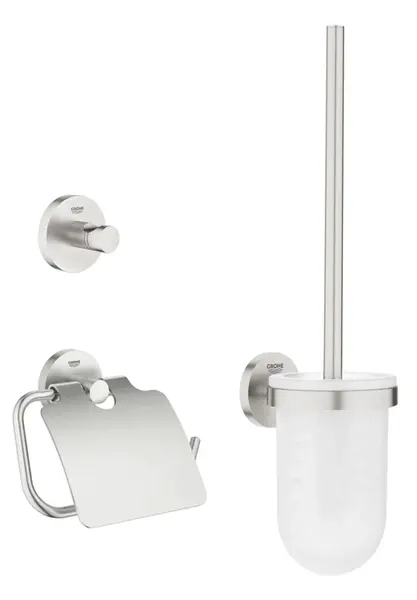 Grohe Essentials - Sada doplňků pro toaletu 3 v 1, supersteel 40407DC1