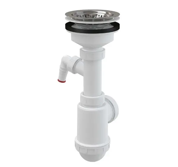 Alcadrain Sifony - Dřezový sifon, s přípojkou, plast A446P-DN50/40