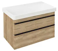 Sapho Sitia - Umývadlová skrinka 76x50x44 cm, 2 zásuvky, dub alabama SI080-2222