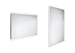 Nimco Zrkadlá - Kúpeľňové podsvietené LED zrkadlo 100x70 cm, hranaté, alumínium ZP 12004