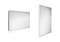 Nimco Zrkadlá - Kúpeľňové podsvietené LED zrkadlo 100x70 cm, hranaté, alumínium ZP 12004
