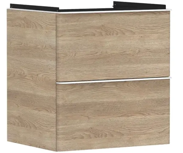 Hansgrohe Xelu Q - Umývadlová skrinka, 63x58x50 cm, 2 zásuvky, prírodný dub/matná biela 54025700