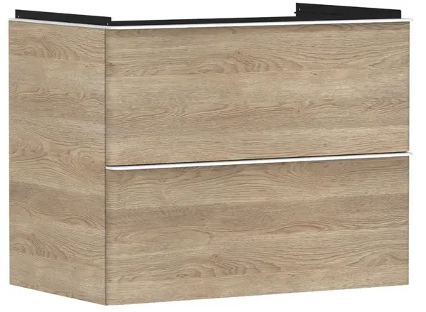 Hansgrohe Xelu Q - Umývadlová skrinka, 63x78x50 cm, 2 zásuvky, prírodný dub/matná biela 54029700