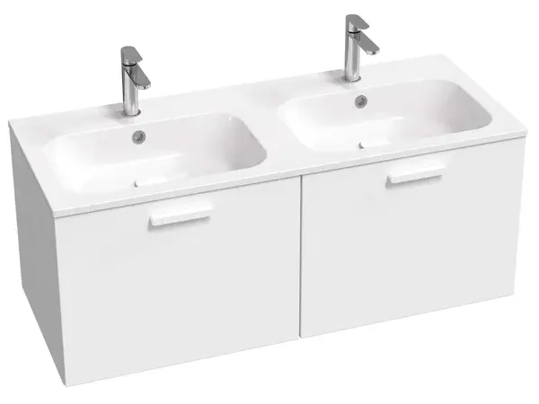 Ravak Chrome II - Umývadlová skrinka 120x47x49 cm, 2 zásuvky, lesklá biela X000001779