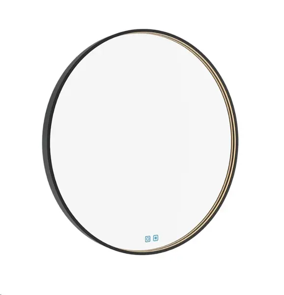 Nimco Zrcadla - Zrcadlo s LED osvětlením, průměr 70 cm, dotykový senzor, černá ZPC 31001RVX-90