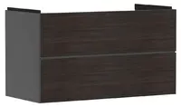 Hansgrohe Xevolos E - Umyvadlová skříňka 98x58x48 cm, 2 zásuvky, matná šedá/tmavý dub 54183730