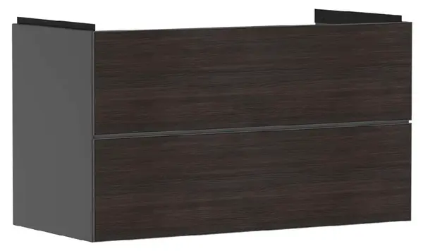 Hansgrohe Xevolos E - Umyvadlová skříňka 98x58x48 cm, 2 zásuvky, matná šedá/tmavý dub 54183730