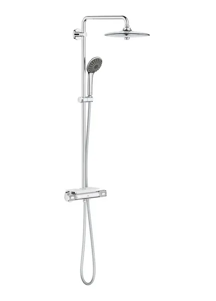 Grohe Vitalio Joy - Sprchový set 260 s termostatom na stenu a poličkou, chróm 26403002