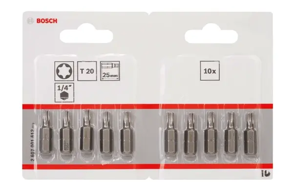 Bosch Príslušenstvo - Súprava bitov T20, dĺžka 25 mm, 10 ks 2607001612