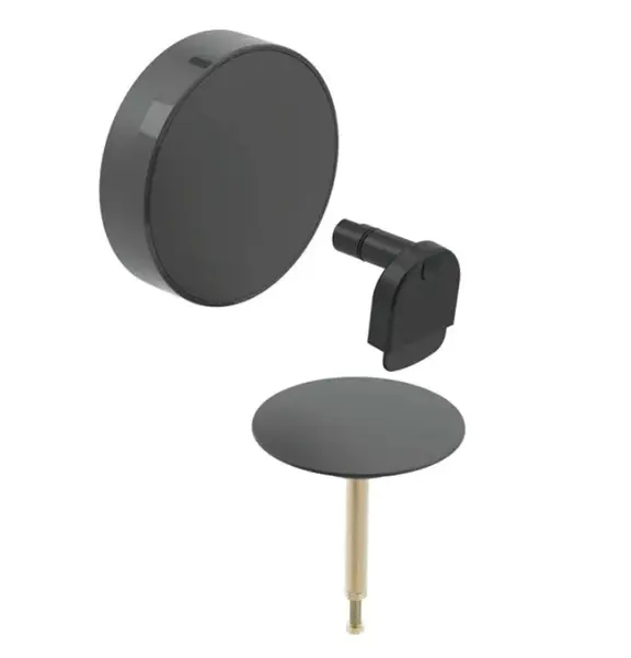 Geberit Príslušenstvo - Súprava na kompletizáciu vaňovej súpravy, s otočným ovládaním a prívodom d52, matná čierna 150.481.14.1