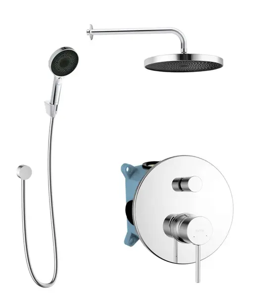 kielle Oudee - Sprchový set s batériou pod omietku, na 2 spotrebiče, s príslušenstvom a telesom, chróm 20602SP20
