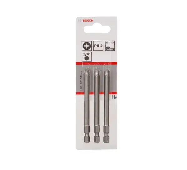 Bosch Příslušenství - Sada bitů PH2, délka 89 mm, 3 ks 2607001535