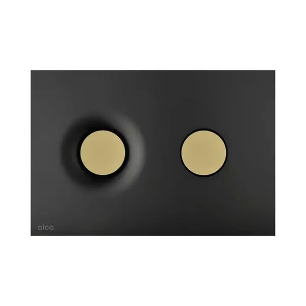 Alcadrain Dot.Dot. - Ovládanie splachovania, matná čierna/zlatá M1978-7
