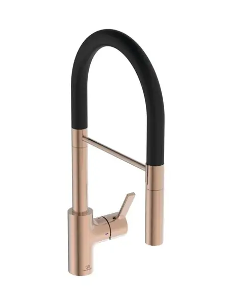 Ideal Standard Gusto - Drezová batéria s flexibilným ramenom a spŕškou, Sunset Rose/čierna BD417J4