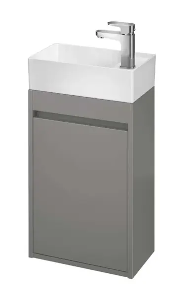 Cersanit Crea - Umývadlová skrinka, 59x39x22 cm, 1 dvierka, pánty L/P, sivá S924-014