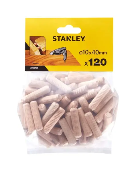 Stanley Příslušenství - Sada dřevěných spojovacích kolíků 10x40 mm, 120 ks STA66435-QZ
