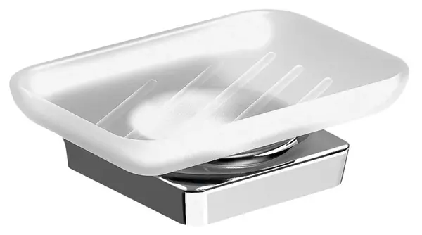 Sapho Zen - Mydlovnička s držiakom, mliečne sklo/chróm 161003