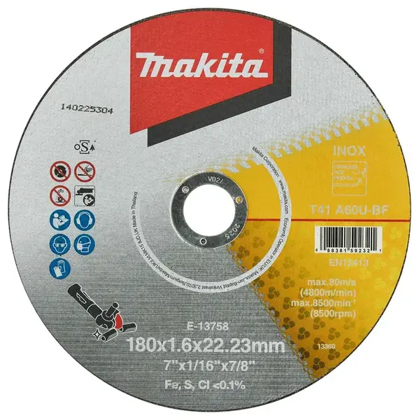 Makita Příslušenství - Řezný kotouč na nerezovou ocel 180x22,23 mm E-13758