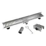 Mereo Odtokové žlaby - Nerezový žlab ke stěně, s roštem Strip, 70x7 cm CZ171