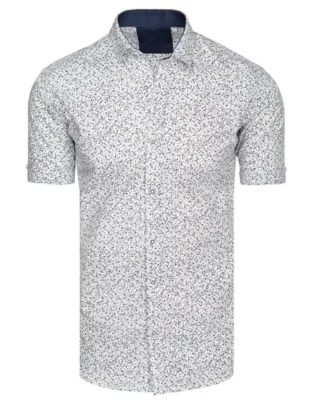 Koszula męska z krótkim rękawem biała Dstreet