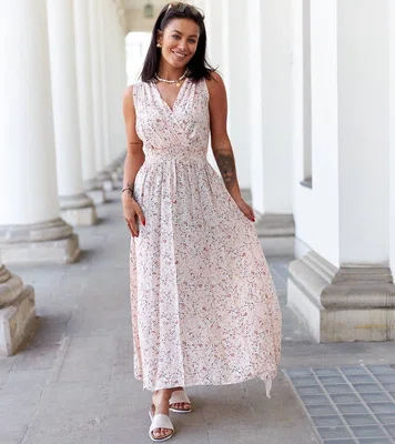 Gemre Beige dress with flowers Napolitano