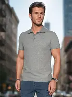 Pánská šedá polo košile s nášivkou