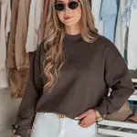 Bluza damska oversize z naszywką LOVASON mokka Dstreet