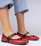 Gemre Red women's ballet flats with a bow Mansy