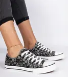 Gemre Black women's canvas sneakers in Aztec style Kalusa