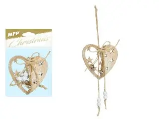 Závěs srdce dřevo 8cm