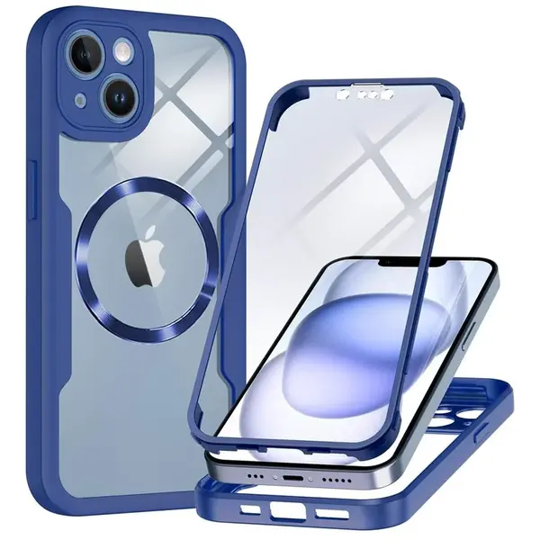 Techsuit MagSafe ColorVerse 360, iPhone 14, modrý