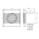 Ventilátor stěnový, 100 mm, s časovým doběhem 0906