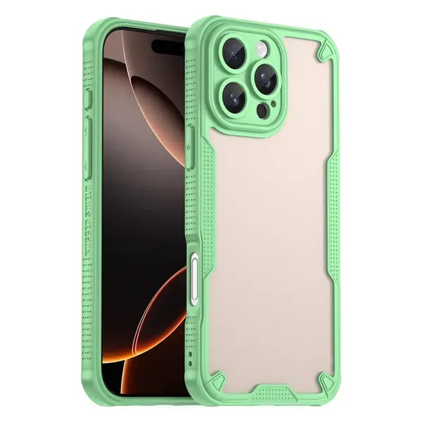 ArmorShield Hybrid Case, iPhone 16 Pro Max, zelený