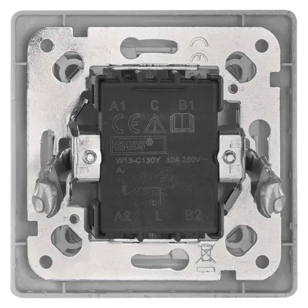 Přepínač jednotlačítkový, bílý