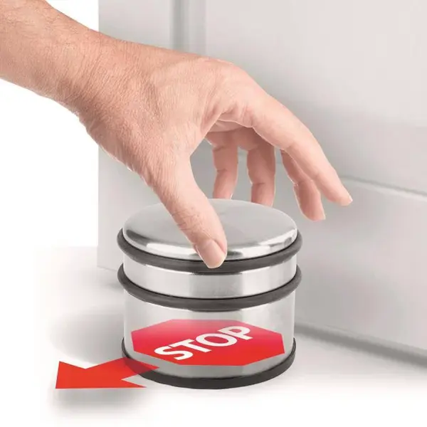 Zarážka dveřní, Ø 90 x 75 mm, 1,1 kg, nerez design