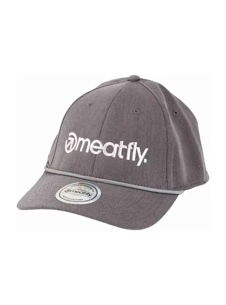 Meatfly kšiltovka Gaten Flexfit Grey / White Logo | Šedá | Velikost One Size
