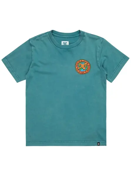 Dc shoes pánské tričko Spinner Hss Deep Teal Acid Wash | Modrá | Velikost M