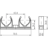 Příchytka D 2 x 20 bílá, 5000 ks, 50 ks